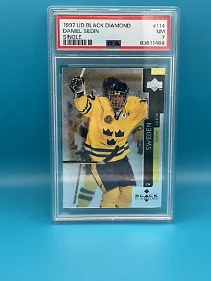 1997-98 Black Diamond Single #114 Daniel Sedin RC PSA 7 GREAT CARD!  - Image 1 of 2