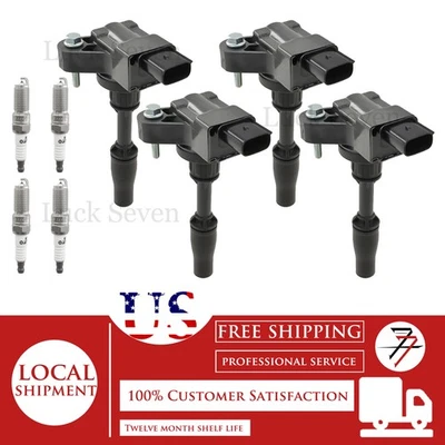 4pcs Ignition Coil and Spark Plug For Chevrolet Malibu Limited 2.0L 2.5L L4 - Imagem 1 de 4