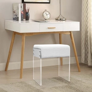 Makeup Stool Modern Minimalist Multi-functional Vanity Acrylic Chair w/ Cushion - Picture 1 of 17
