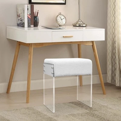 Makeup Stool Modern Minimalist Multi-functional Vanity Acrylic Chair w/ Cushion - Image 1 of 4