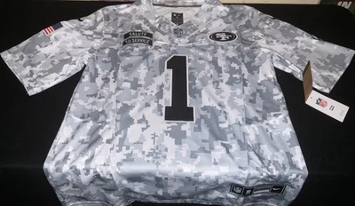 San Francisco 49ers #1 Deebo Samuel cosido al vapor saludo al servicio camuflaje ártico Foto 1 de 2