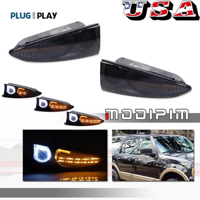 Espejo LED intermitente charco lámpara humo para Ford Expedition Lincoln 2003-2006 Foto 1 de 4
