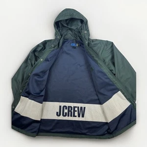 J Crew Sport Rain Jacket Mens Classic Green Hooded Outdoor Vintage Coat Size M - Picture 1 of 12