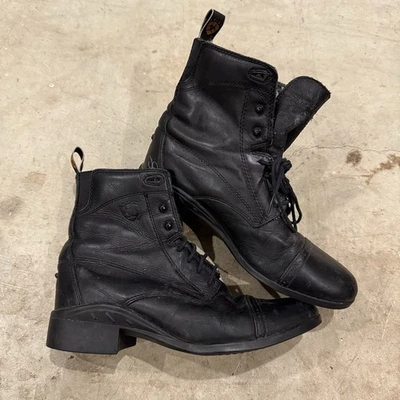 Ariat Women Black Lace Up Boots Style 10000811 Heritage 3 Paddock Womens 8B - Image 1 of 4