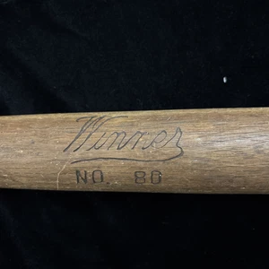 Vintage 1930s Wooden Baseball Bat WINNER #80 League 33” - Picture 1 of 9