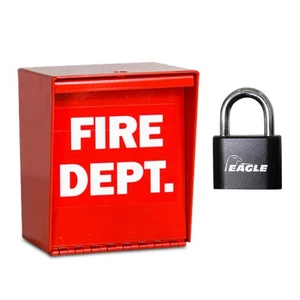 EAGLE-EG718 Fire Department Box EFB-2000 w/Combination Padlock Heavy Duty Sta... - Picture 1 of 9