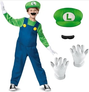 Disfraz Luigi Deluxe Niño Super Mario Bros Nintendo Talla MEDIANA 7-8 - Imagen 1 de 6