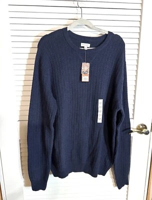 Suéter Sonoma Azul Para Hombres XXL Mezcla de Lana Parche en el Codo Grueso Waffle Cuello Redondo Nuevo con Etiquetas Foto 1 de 4