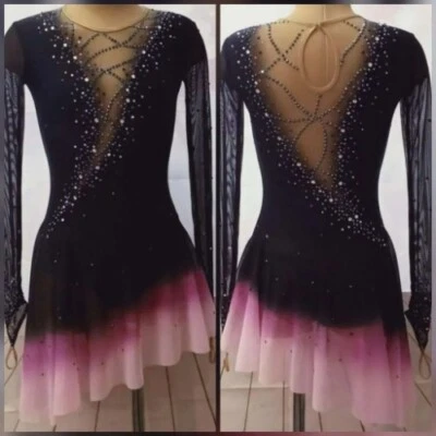 1Ice Figure Skating Dress Girls Mesh Long-sleeved Competition Training Children - Image 1 of 4