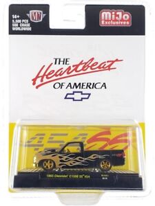 M2 Chevrolet C1500 454SS Pickup 1993 Custom Black with Flames MJS61 1/64 CHASE
