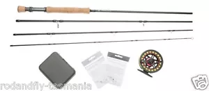 FLY FISHING SALT OUTFIT rod, reel, line backing, leader, box of saltwater flies - Picture 1 of 5