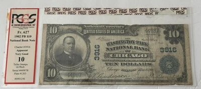 1902 $10 The Washington Park National Bank of Chicago - Very Good PCGS - Image 1 of 2