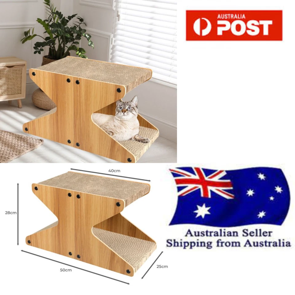 PaWz Cat Scratching Scratcher Board Cat Tree Pad Lounge Toy Corrugated Cardboard - Image 1 of 4