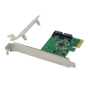 2 Port SATA III PCI-e PCIe 3.0 x1 NON-RAID HDD SSD Expansion Card Jmicron JMB582 - Photo 1/4