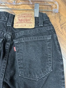VTG 80s LEVI'S 512 Jeans Black Junior High Waist Tapered Size 3 Short Red Tag - Picture 1 of 7