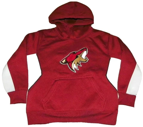 "NEW" Arizona Coyotes ~ FLEECE Hoodie SWEATSHIRT ~ SHIRT NHL Boy's Sz XS 4 5 Cover