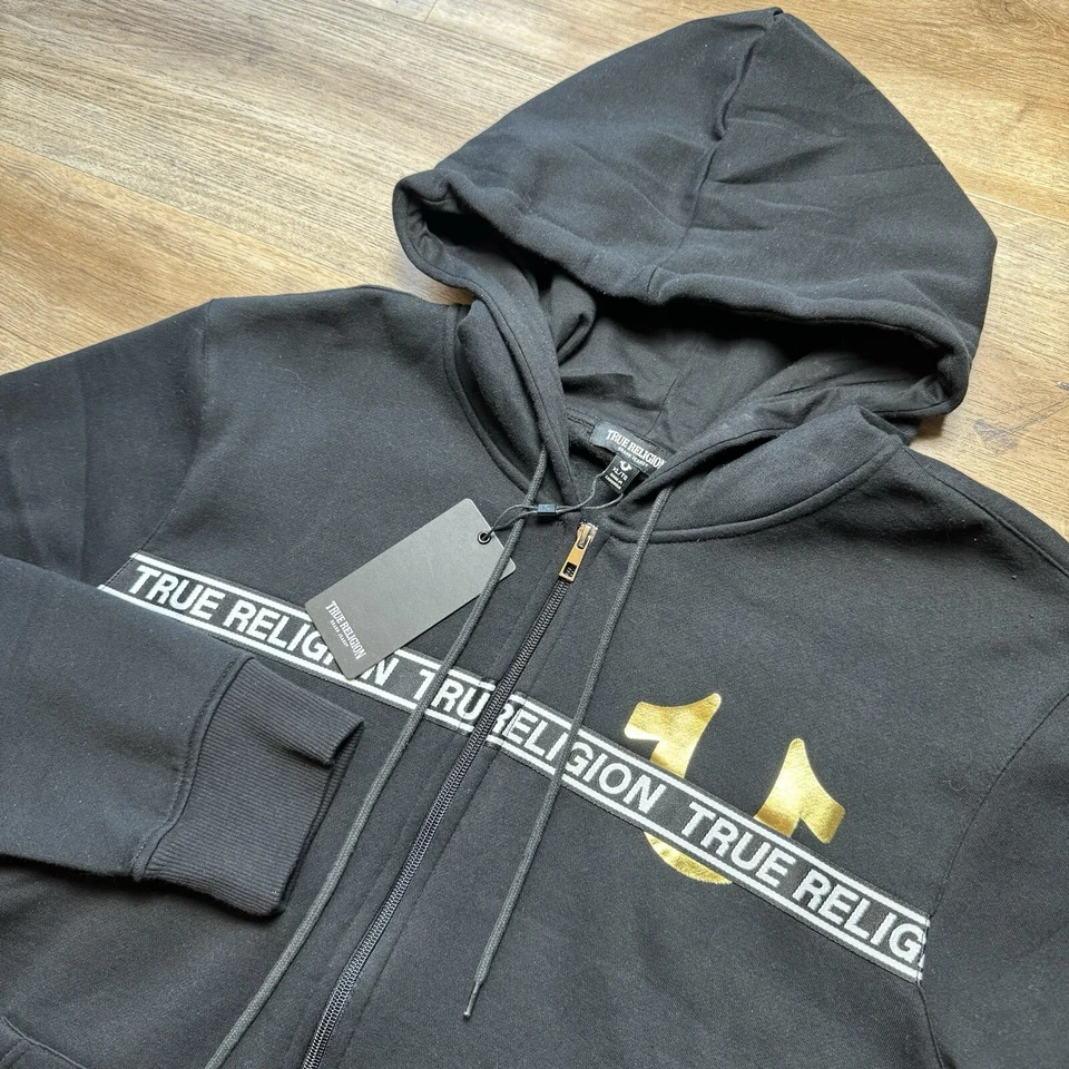 True Religion Men Zip-up Hoodie Sweatshirt Athletic Department State Champs 1956