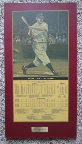 VINTAGE LOU GEHRIG LIMITED EDITION PLAQUE 146/1000 THE COPE COLLECTION RARE Cover