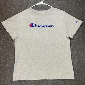 CHAMPION Shirt Damen Large Grau Rundhals Schriftzug Logo Kurzarm Damen. - Bild 1 von 10