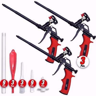 LUFT WERKZEUGE 3 Pack Luft Professional Expanding Spray Foam Gun (3 Guns + 27 Tips and Tools)