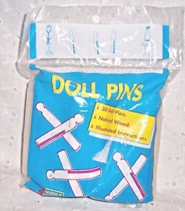 DOLL PINS - WOOD 30 PC. PACKAGE BY WADDLE WEDOO - Picture 1 of 2