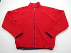 VTG LL Bean Fleece Jacket Mens Medium- Reg Red Full Zip Gorp Core 90s Retro Logo