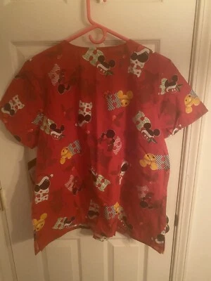 Women’s Disney Minnie and Mickey scrub top size 2X - Image 1 of 2