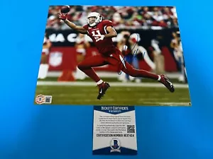 Foto 8x10 firmada por Larry Fitzgerald Cardinals HOF Beckett certificado de autenticidad BAS - Imagen 1 de 2