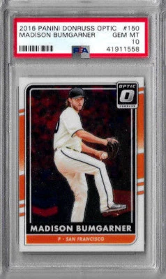 2016 Panini Donruss Optic Madison Bumgarner PSA 10 - Image 1 of 2