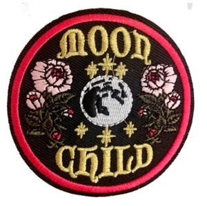 Moon Child Patch Astrology Love Peace Yin Yang Embroidered Iron Sew On Tarot - Picture 1 of 1