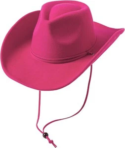 Lanzom Women Men Retro Felt Wide Brim Western Cowboy Medium-Large, Rose 1  - Picture 1 of 3