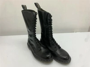 TredAir Boots 14 Eyelets Black Shiny Leather Size 8UK Made In England Rare Boots - Picture 1 of 7