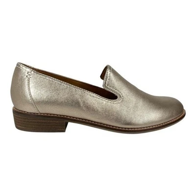 Mocasines planos sin cordones Earth Edna para mujer de cuero dorado talla 8M Foto 1 de 4