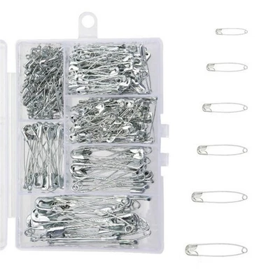 Lots Steel Safety Pins Assorted 6 Size Heavy Duty Nickel Plated Clothes Pins Foto 1 de 4
