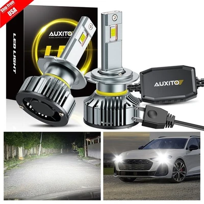 AUXITO H7 LED Headlight Bulbs High/Low Beam 100W 40000LM Bright 6500K White USA - Image 1 of 4