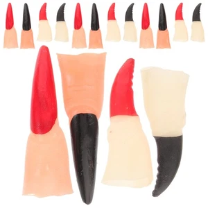 40 Pcs Halloween Fake Witch Fingers Rubber Nails Cosplay Prank Party Props - Picture 1 of 12
