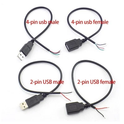 USB 2.0 A Type Male/Female 2/4 Pin Data Charger extend power Cable Connector DIY - Image 1 of 4