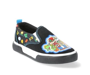 Nintendo SUPER MARIO Boys Size 13 Canvas Slip-On Sneakers Shoes - Picture 1 of 6