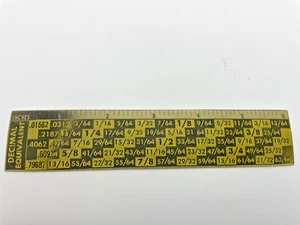 Fraction to Decimal Lenticular 6" Ruler Pratt & Whitney P&W, Vintage, Racine WI - Picture 1 of 8