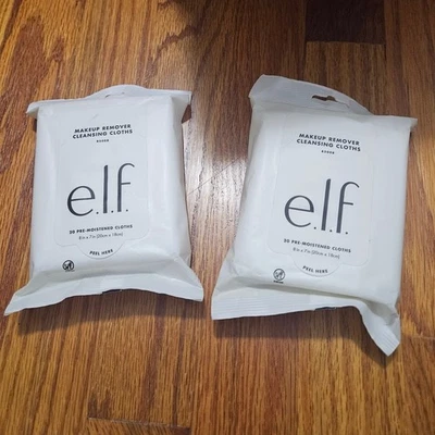 LOTE de 2 paños de limpieza desmaquillante ELF ~ 20 unidades por paquete Foto 1 de 4