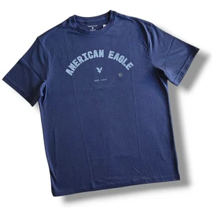 Navy AE Icon Logo Graphic T-Shirt. American Eagle. Super Soft Cotton - Picture 1 of 1