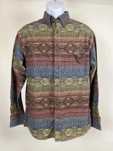 Cabelas Hirschleder weiches Sämisch Hemd Herren Gr. Medium mehrfarbig Azteken Button Down - Bild 1 von 15