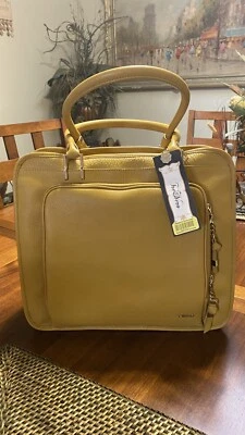 Tre Vero Hand Bag Genuine Leather Purse Buckles and Knots NWT saffron MSRP 299.0 - Image 1 of 4