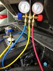 Air Conditioning R134a Gas , Guages & Hoses & Connections For Servicing Cars ,