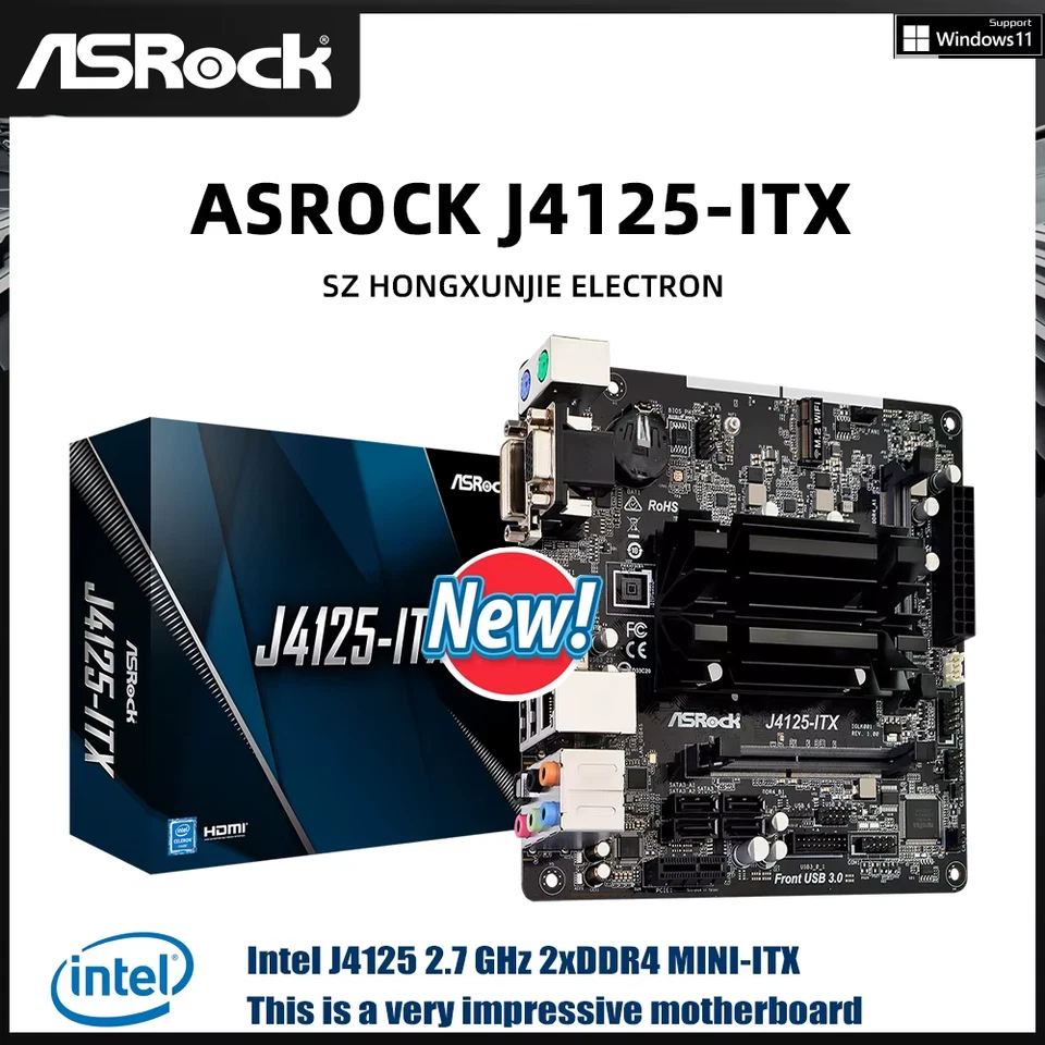 ASROCK J4125-ITX BOX Mini-ITX Mainboard mit Quad-Core Prozessor - Bild 1 von 4
