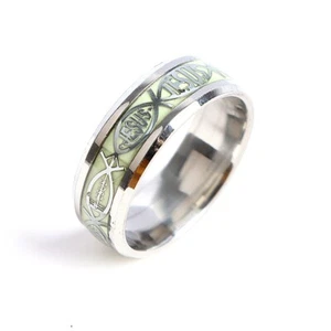 Luminous Batman Superman Claddagh Jesus Ring 8MM Band Size 6 - 14 Free Gift Box - Picture 1 of 33