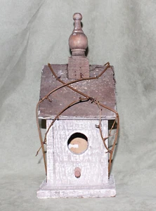 "Colección CIT Uso Decorativo Solo Casa de Pájaros Madera Marrón Blanco 12"" Alto Nuevo con Etiquetas" - Imagen 1 de 10