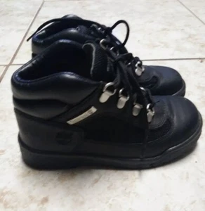 TIMBERLAND FIELD BOOT BLACK LEATHER PS KIDS YOUTH SZ 13 - Picture 1 of 1