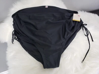 Новый с Ярлыками SO Junior Plus твердый черный купальный костюм бикини низ высокая талия 3 X - Изображение 1 из 4