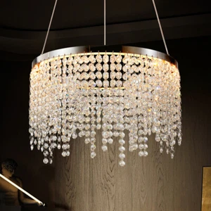 15.7-Inch Modern Crystal Chandelier - Luxury Hanging Ceiling Pendant Light - Picture 1 of 10